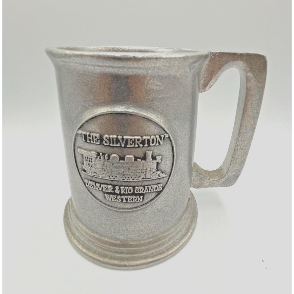 Vintage "The Silverton" Pewter Metal‎ Cup Mug 16 oz Denver & Rio Grande Western